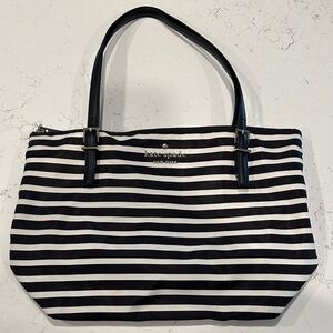 Kate Spade Black and White Striped Tote